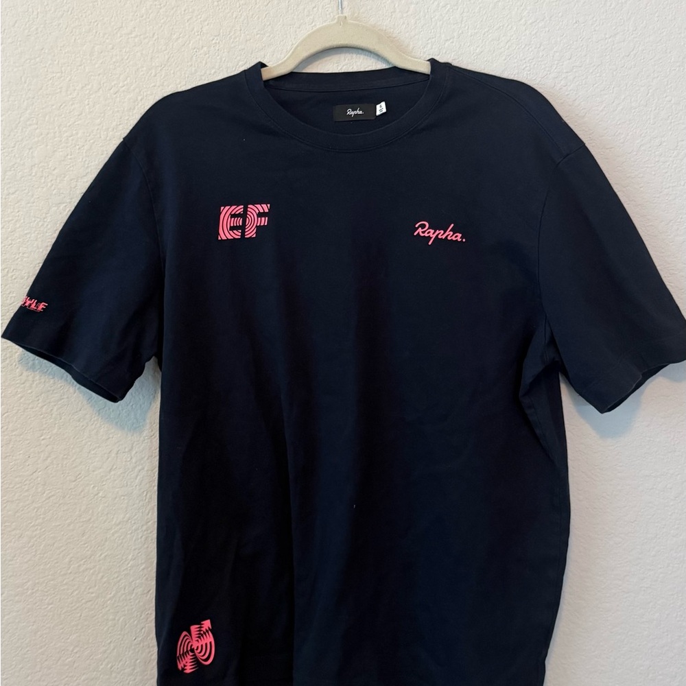 Rapha Black Pink Graphic Tee Streetwear Cycling Shirt Size XL